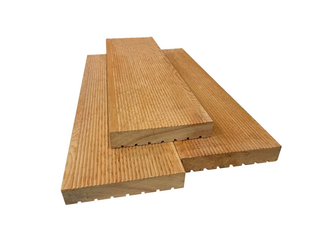 Tarima exterior de alerce Perfil B Alerce 27*142*3000 AB